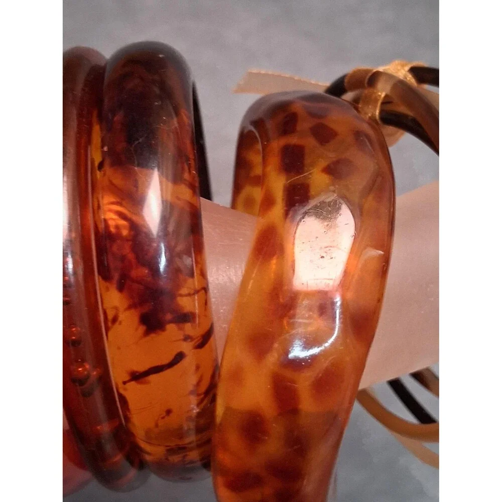 Vintage Faux Tortoiseshell Bracelet Lot (11)